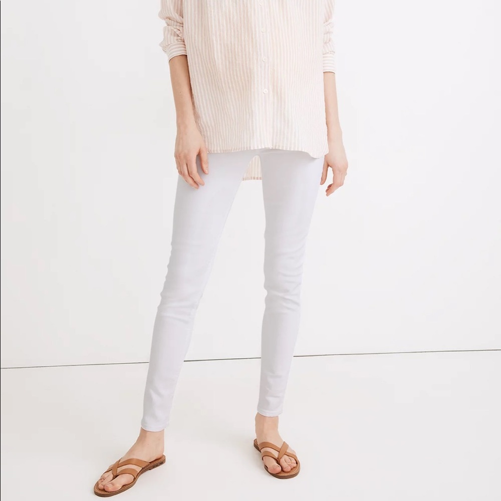 Madewell Maternity Side-Panel Skinny Jeans in Pure White